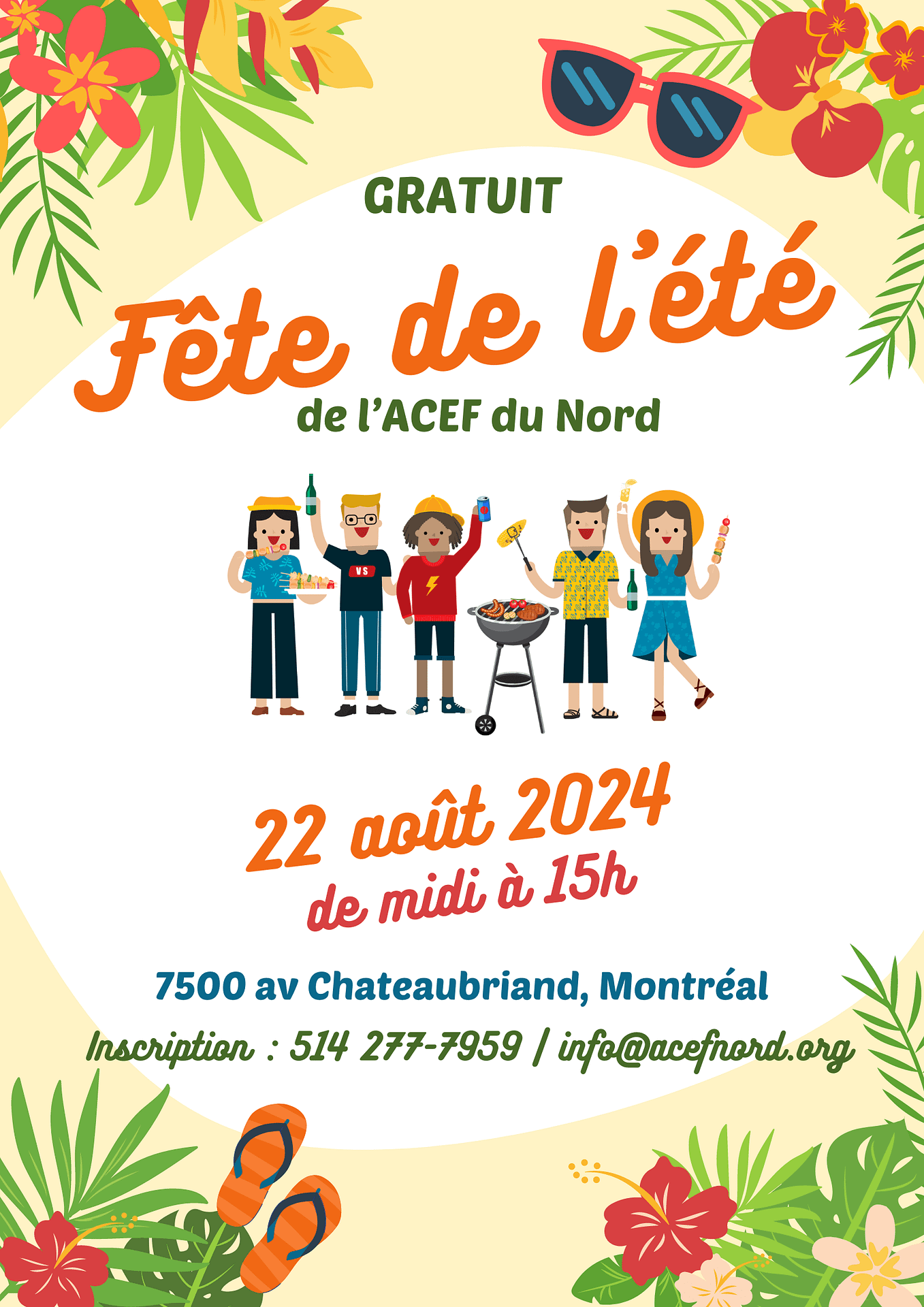 Fête d'été de l'ACEF du Nord le 22 août 2024 de midi à 15h